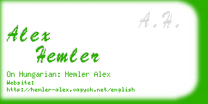 alex hemler business card
